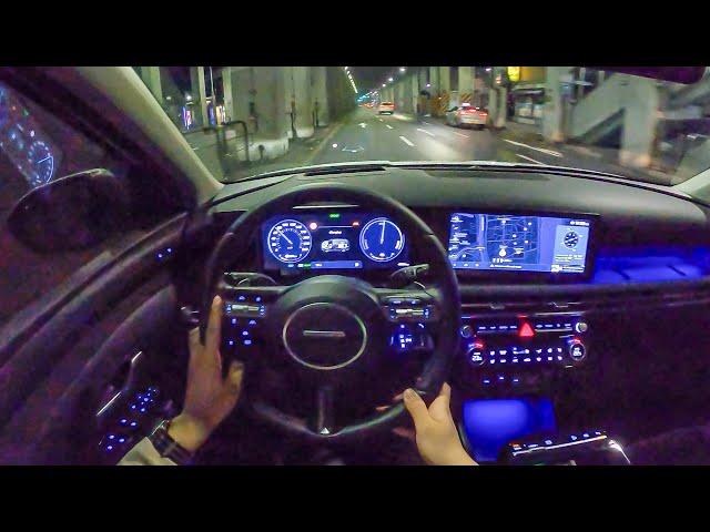 The New 2025 Hyundai Tucson Hybrid POV Night Drive