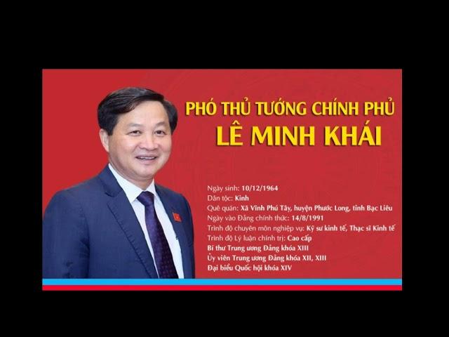 Tóm tắt tiểu sử Phó Thủ tướng Lê Minh Khái