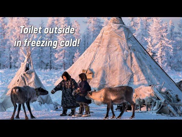 How north nomads go to the toilet & take a shower when -58°F, -50°C. Not like we do!