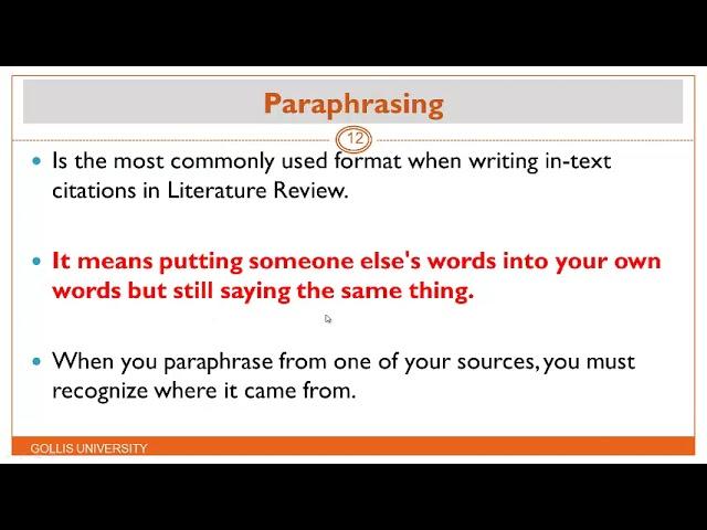 Research Methods: Lecture 3 - Literature Review and  Referencing