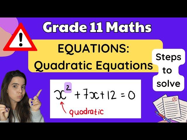 Quadratic Equations Grade 11 Equations