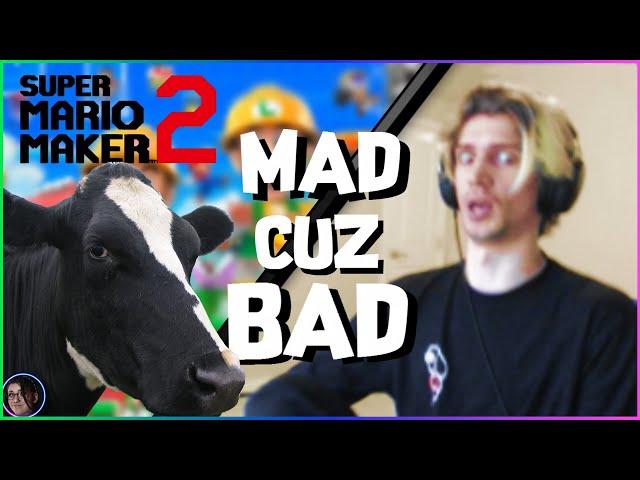 xQc Getting Progressively Mald While Losing in Yet Another Mario Game - Super Mario Maker 2