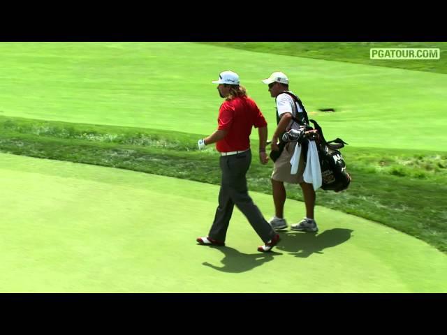 Greenbrier Shot of the Day: Andres Gonzales holes it in from seventy feet away for birdie