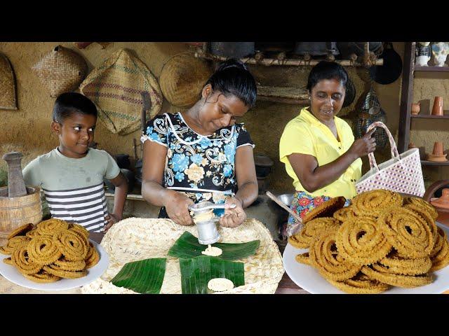 garlic murukku / A murukku recipe I make for crispy garlic flavor  / .village kitchen recipe