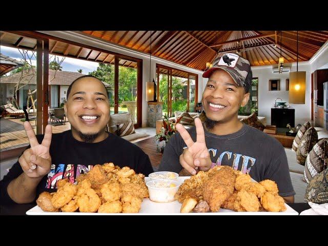 CAJUN CREOLE FOOD MUKBANG    JAMBALAYA RICE, FRIED CATFISH & SHRIMP, BEIGNETS 