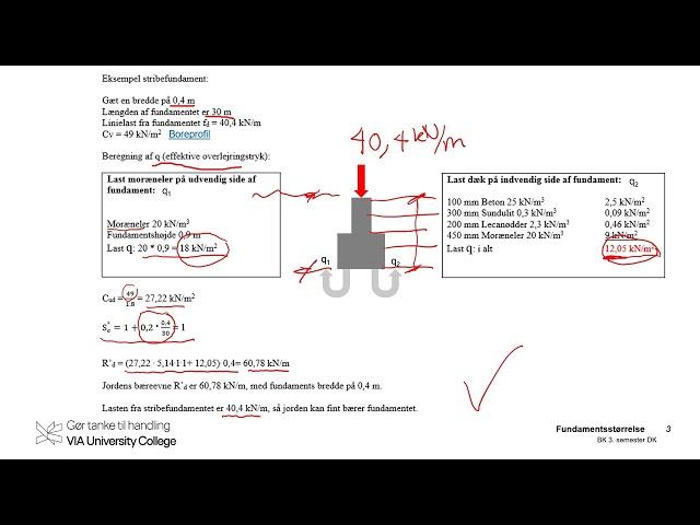 3. sem Fundament størrelse store bygninger