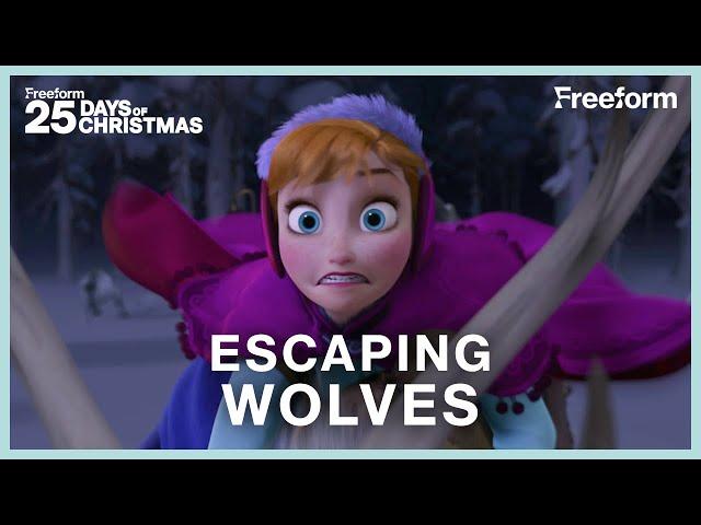 Anna, Kristoff, and Sven Get Chased by Wolves | Frozen | Freeform