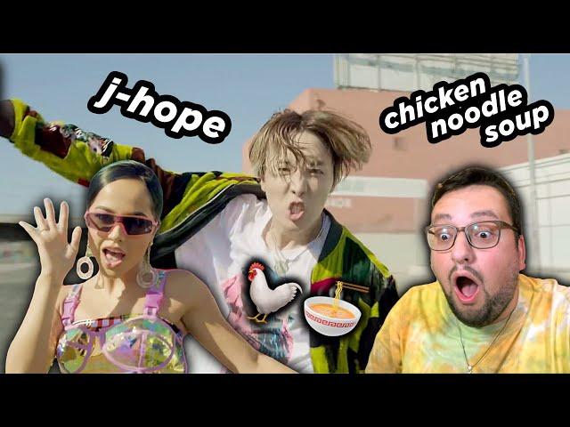 j-hope ЗАЛЕЗ к Becky G ПРЯМО ТУДА?!  'Chicken Noodle Soup' MV РЕАКЦИЯ!