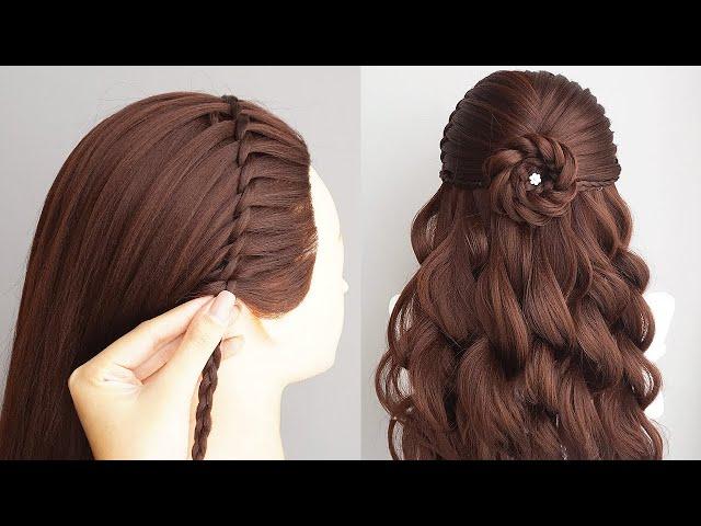 Easy And Fabulous Hairstyle For Prom | Waterfall Braid Hairstyle Step By Step | Half Up Half Down