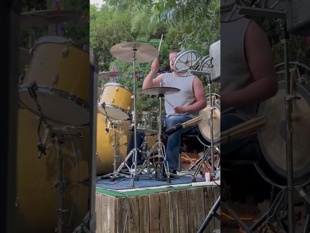 On Stage View Kevin Eaton on Drums at Music Festival #drummer