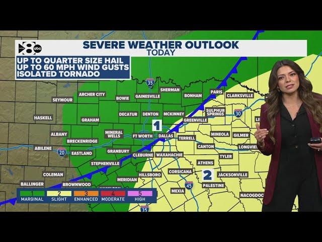 DFW Weather: Chances for severe storms in North Texas today