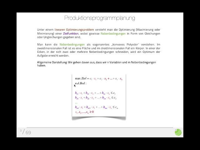 Simplex Algorithmus Demo (u.a. für Fernuni Hagen)