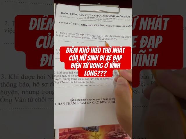 Điểm vô cùng khó hiểu thứ nhất của nữ sinh đi xe đạp điện tử vong ở Vĩnh Lòng?