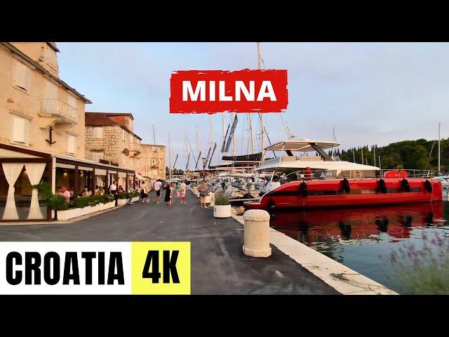 BRAC ISLAND, CROATIA  [4K] MILNA — Walking Tour