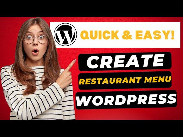 How To Create A Restaurant Menu In WordPress 2024  - (FAST & Easy!)