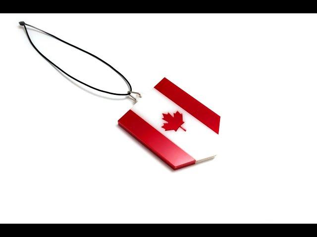 Car mirror pendant with flag of Canada