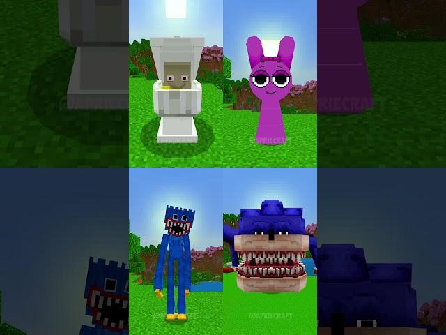 SPRUNKI vs POPPY PLAYTIME vs SHIN SONIC vs BOUS REVENGE in MINECRAFT #minecraft