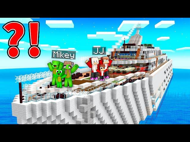 Mikey and JJ Family Survive Their First YACHT TRIP in Minecraft (Maizen)