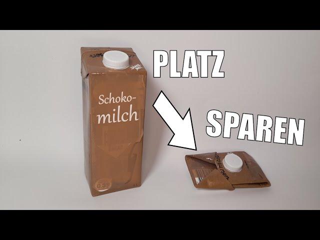 Milchkarton Trick - mehr Platz im gelben Sack!