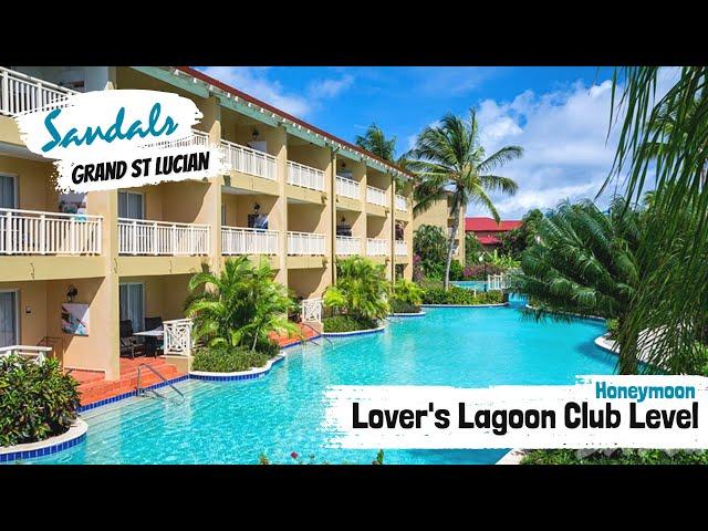 Swim Up Lover's Lagoon Honeymoon Club Level HR | Sandals Grand St Lucian | Room Tour & Review 4K