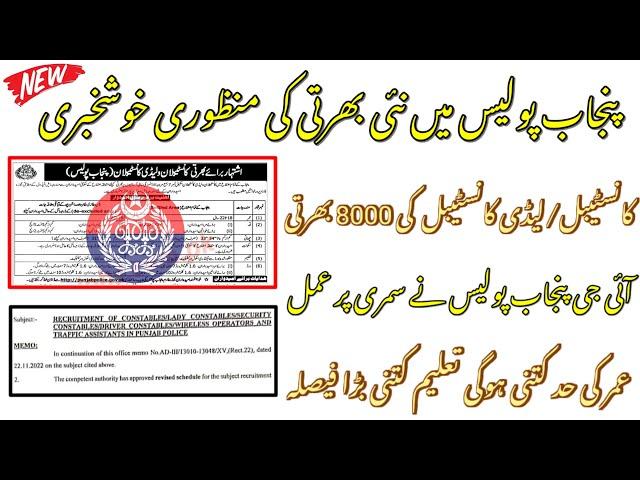 Punjab Police Jobs 2025 || Punjab Police Jobs || New Government Job Vacancy 2024 Pakistan