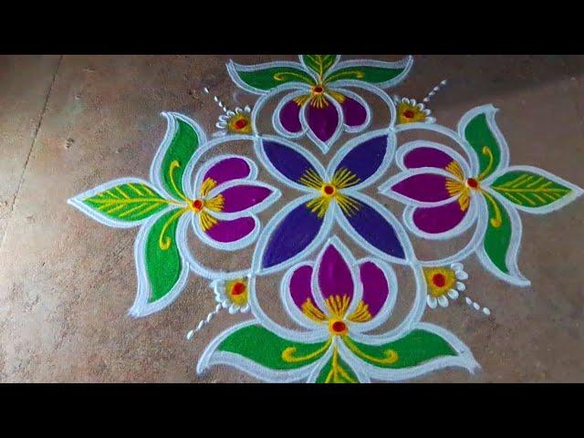 Easy Sankranthi Muggulu 3*3 dots Pongal Kolam Friday special rangoli kolangal