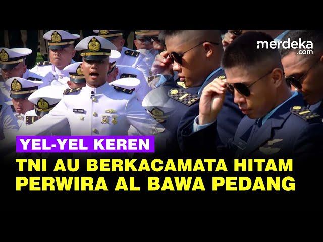 Bikin Terpukau, Perwira AU Berkacamata Hitam & Perwira AL Bawa Pedang Yel Yel di Istana