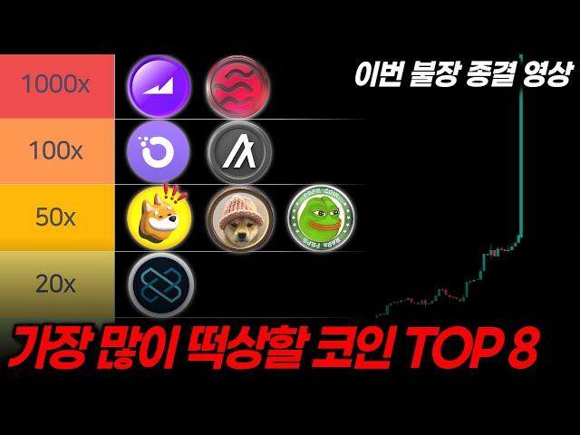 [인생역전] 가장 많이 상승 할 코인 TOP 8 총정리