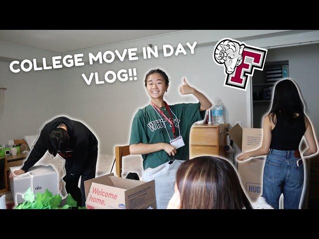 COLLEGE MOVE IN DAY VLOG AT FORDHAM UNIVERSITY | dear adulting