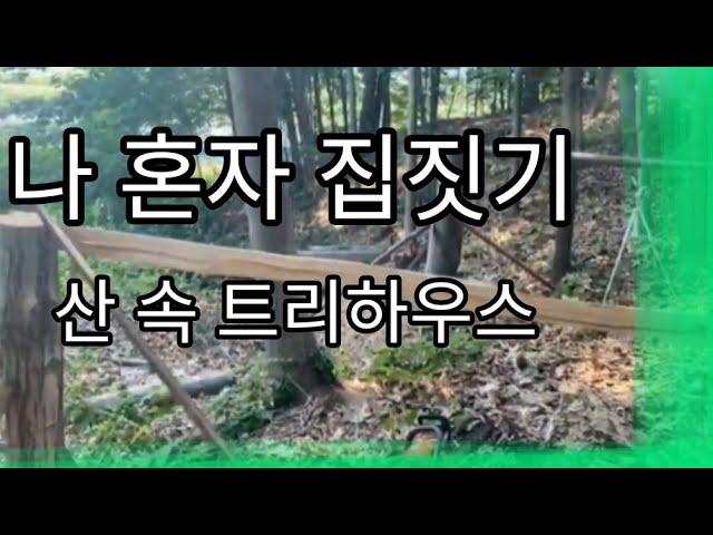 나 혼자 집짓기) 2. 통나무로 집 만들기, 트리하우스 제작기,  세컨하우스, building a cabin, treehouse.