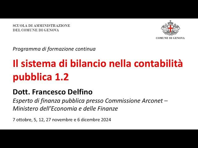 Il sistema di bilancio nella contabilità pubblica 1.2