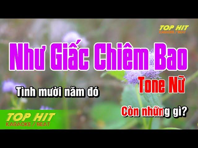 Như Giấc Chiêm Bao Karaoke Tone Nữ Nhạc Sống | TOP HIT KARAOKE