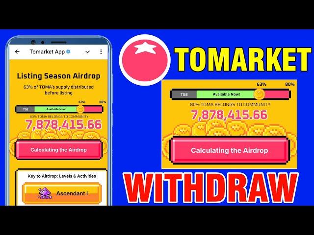 Tomarket Listing Season Airdrop claim | Tomarket Airdrop Claim And Withdraw