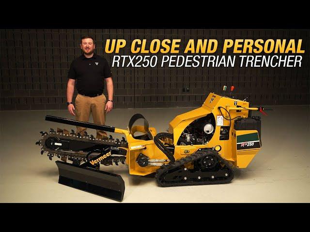 Walkaround of the Vermeer RTX250 pedestrian trencher