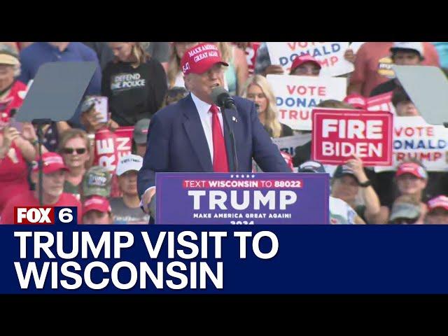 Former President Donald Trump Wisconsin visit; Racine campaign event | FOX6 News Milwaukee