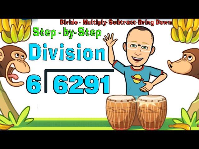 Basic Long Division for kids || Beginners Step by Step Process Dividing 4-Digit by 1-Digit Number