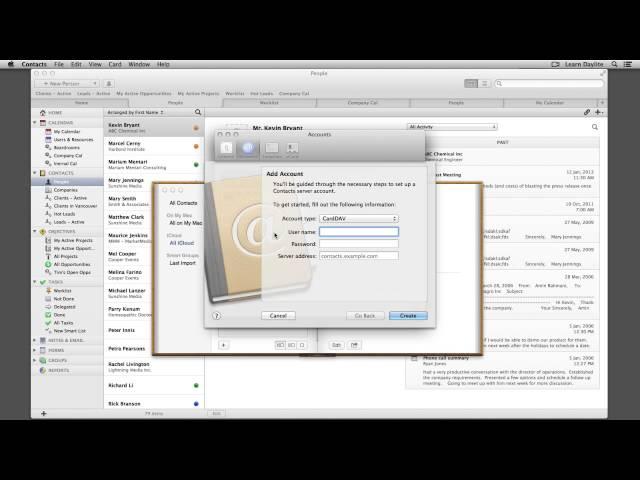 Setup CardDAV on Mac OS X