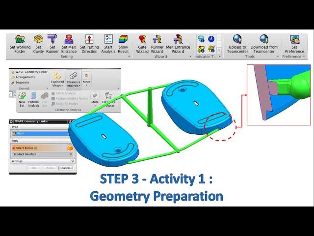 NX Easy Fill Advanced - STEP 3 : Geometry Preparation & Start Simulation (Activity 1)