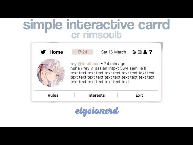 cute simple interactive carrd  cr rimsoult