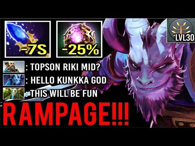 TOPSON RIKI vs ATTACKER KUNKKA MID! Crazy RAMPAGE Non-Stop Tricks Imba Scepter OC Build 7.24 Dota 2