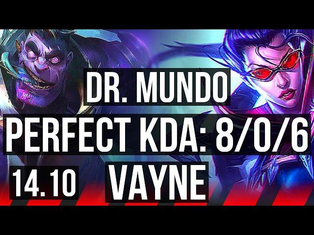 DR. MUNDO vs VAYNE (TOP) | 8/0/6, Legendary | KR Master | 14.10