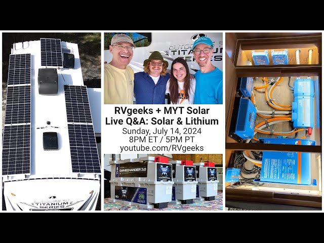 Live Solar & Lithium Q&A with MYT Solar. Your chance to ask the pros!