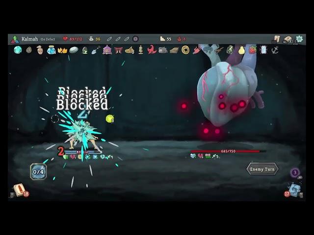 Slay The Spire - Defect (Ascension 8) Shield & Spear/Heart fights.