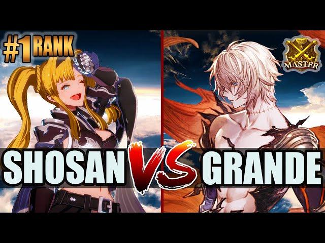 GBVSR  Shosan (Zeta) vs Grande (Lucilius)  High Level Gameplay