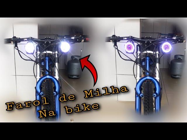 Coloquei farol de milha u7 na bike motorizada | motorizando