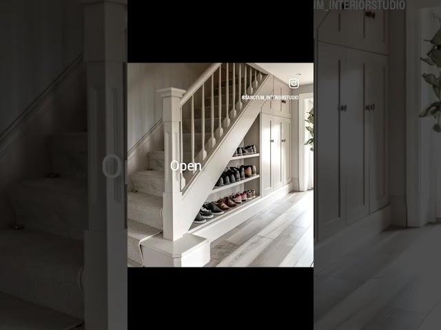 Ideas to make use of space Under the staircase #beforeandafter #interiordesign  #storagesolutions