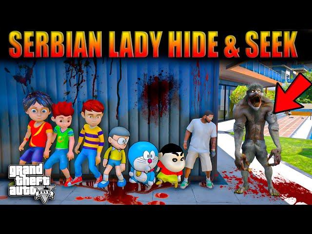 GTA V: Shinchan Escape from Serbian Dancing Lady - Hide & Seek Shinchan Doraemon Franklin GTA5Telugu