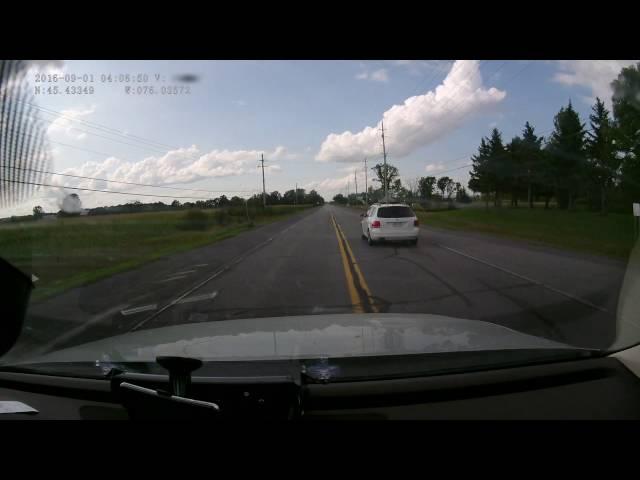 Dash cam West Carleton Ottawa cut off when passing