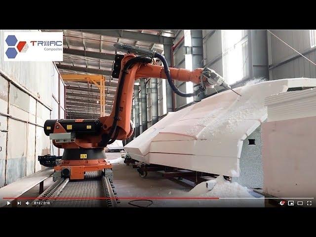 Kuka Robot mills first foam blocks