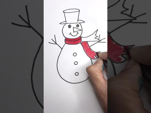 Easy Drawing Snowman #christmasdecor   #shortstoday #shortsfeed #howtodraw #trending #art